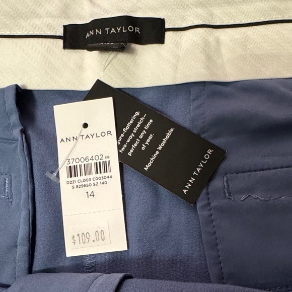NWT Ann Taylor Blue Straight Leg Pants Size 14 - Picture 3 of 9